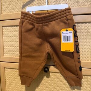 Carhartt Brown Toddler Fleece Joggers with Logo